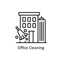 Office Cleaning vector Outline icon for web isolated on white background EPS 10 file