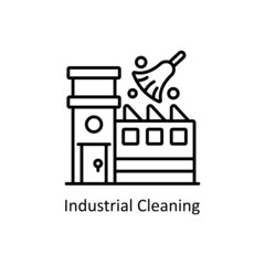 Industrial Cleaning vector Outline icon for web isolated on white background EPS 10 file