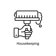 Housekeeping vector Outline icon for web isolated on white background EPS 10 file