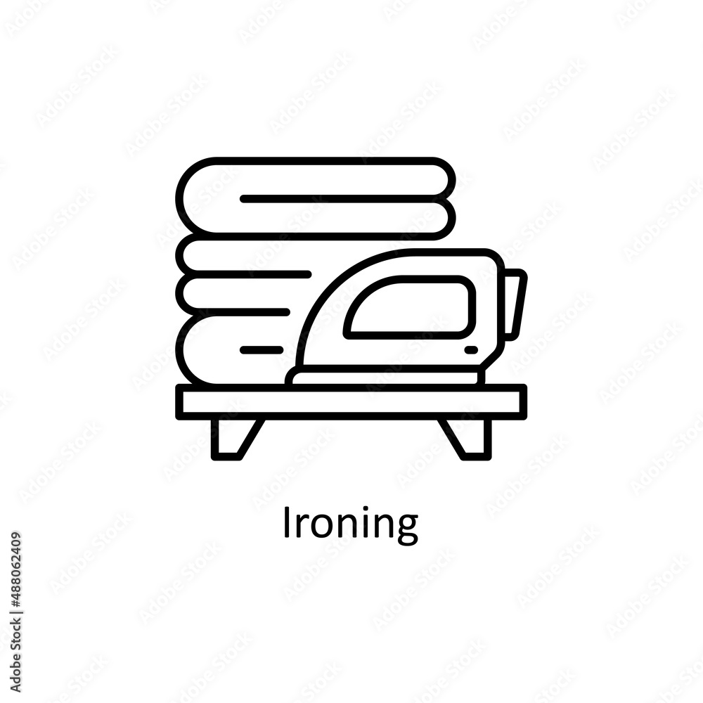 Poster ironing vector outline icon for web isolated on white background eps 10 file