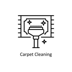 Carpet Cleaning vector Outline icon for web isolated on white background EPS 10 file