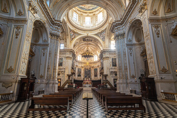 Fototapeta premium The Cathedral or Duomo of Bergamo in the upper town of Bergamo alta, Lombardy, Italy Europe