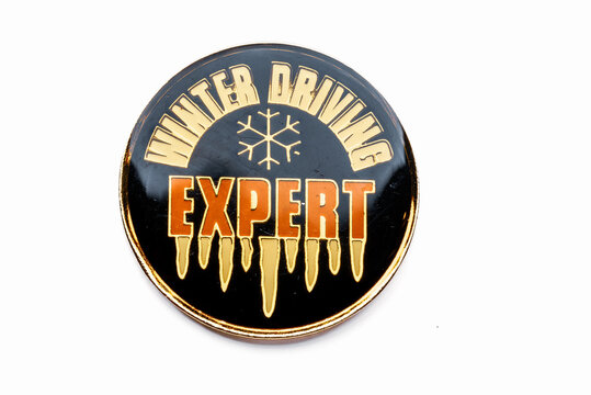 A winter driving expert badge on white background.