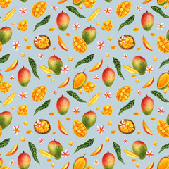 Mango watercolor pattern