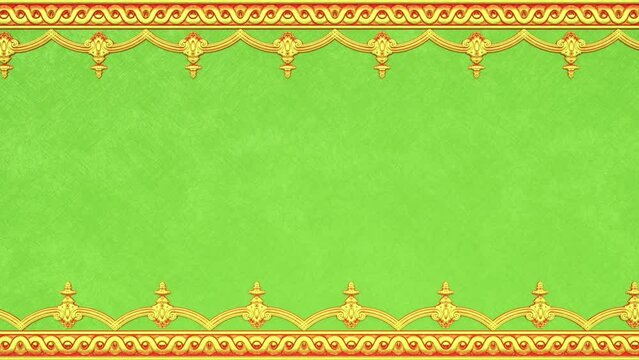 Decorative vintage antique floral baroque ornament, renaissance retro victorian elegant frame, royal damask background with border, ethnic gold aztec lace template, green beautiful greeting card