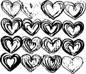 Black and white heart vector design.
