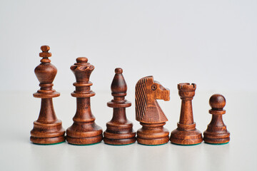 chess pieces on the white background, isolated