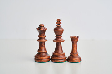 chess pieces on the white background, isolated