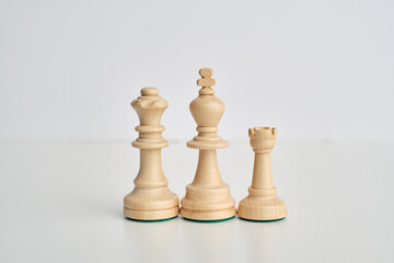 chess pieces on the white background, isolated