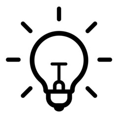 Lightbulb Flat Icon Isolated On White Background