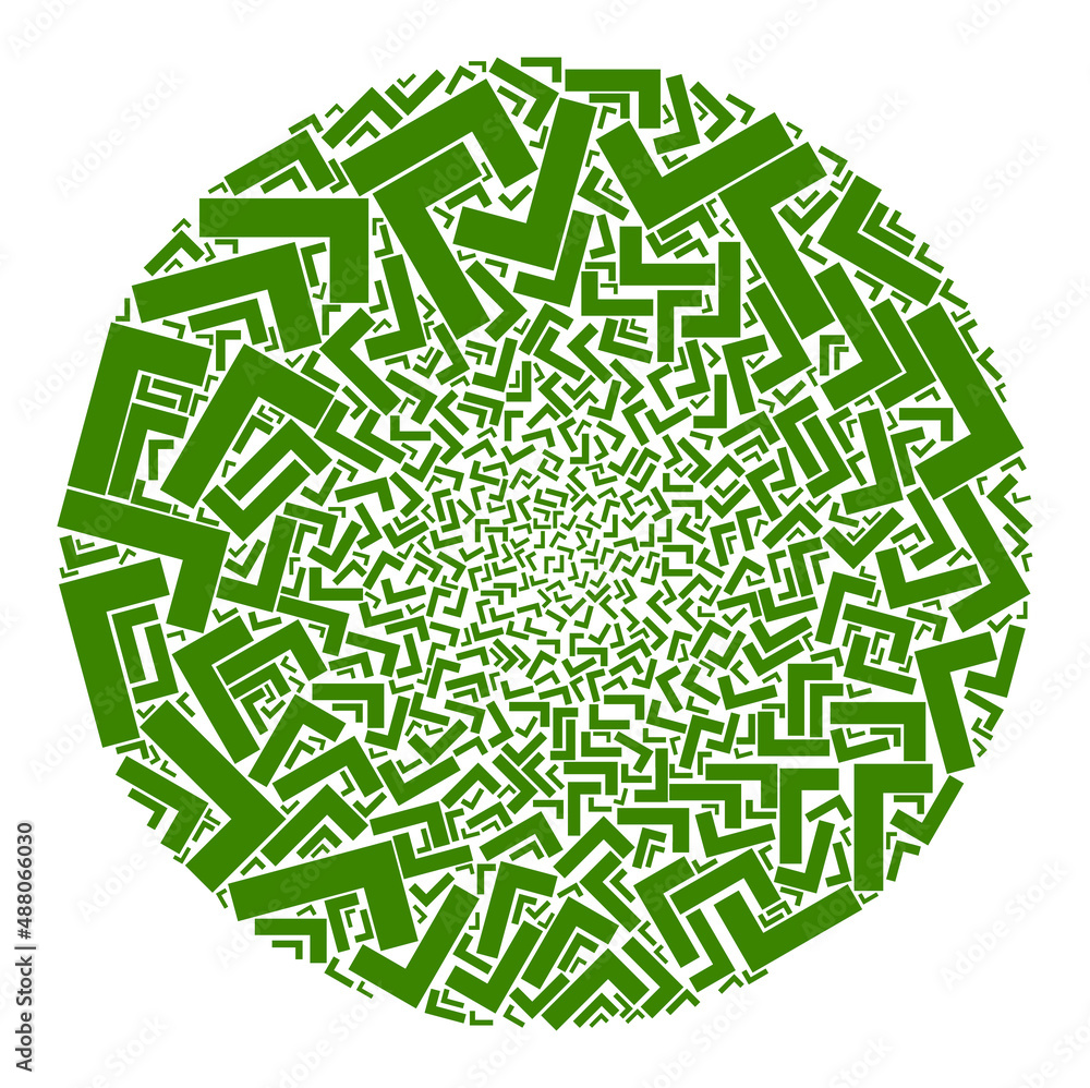 Poster yes tick elements are combined into round group. yes tick icon bubble mosaic. abstract round globula