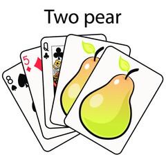 poker hand with two pear
