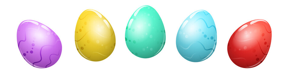 Set of Easter colored eggs