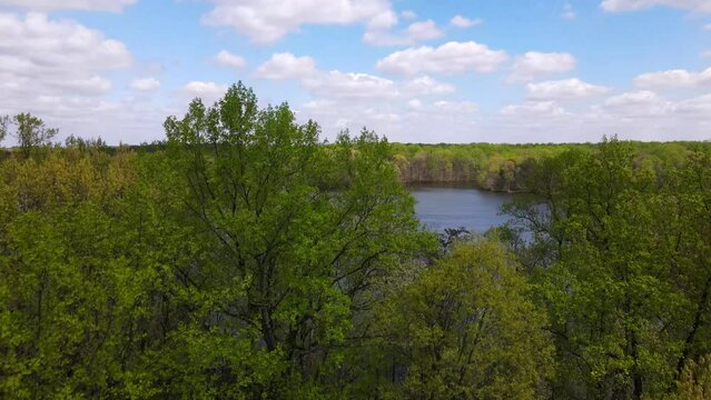 2022 - Excellent aerial view of Burke Lake, Virginia.