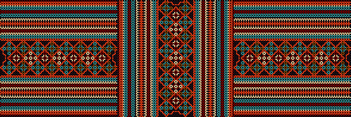  Folk ornament, national pattern, ethnic embroidery, ornamental texture, traditional geometric motives of the tribes of the African continent.