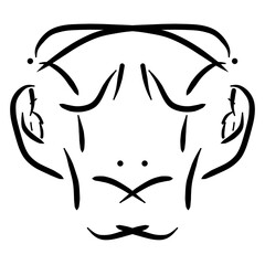 abstract black pattern on a white background head