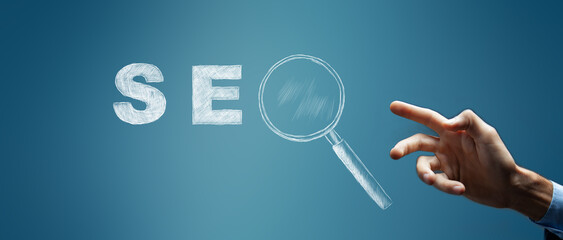 search concept, browsing the line on the internet, searching for information on the internet