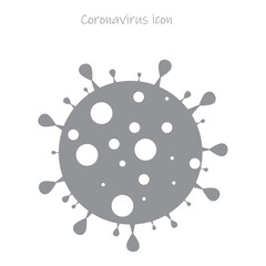 Coronavirus virus vector isolated on white. Bacteria Icon. Flat coronavirus bacteria icon for sign and symbol. Virus cells vector. Coronavirus bacteria COVID-2019. Dangerous cell from China, vector