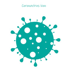 Coronavirus virus vector isolated on white. Bacteria Icon. Flat coronavirus bacteria icon for sign and symbol. Virus cells vector. Coronavirus bacteria COVID-2019. Dangerous cell from China, vector