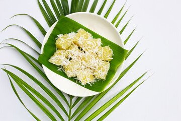 Steamed cassava cake. Thai dessert