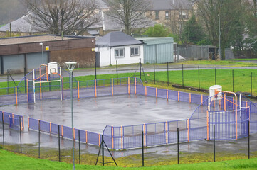 Basketball court outdoors in public play park