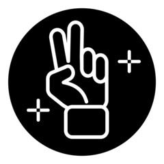 Fototapeta premium Victory Sign Flat Icon Isolated On White Background