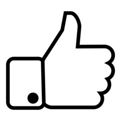 Obraz premium Like Sign Flat Icon Isolated On White Background