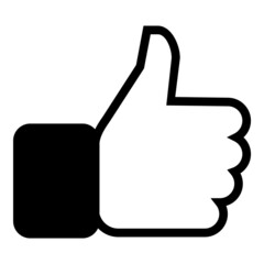 Like Sign Flat Icon Isolated On White Background