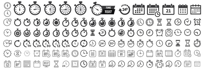 Icons time collection - obrazy, fototapety, plakaty