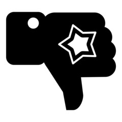 Dislike Sign Flat Icon Isolated On White Background