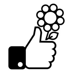 Like Flower Flat Icon Isolated On White Background