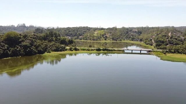 Ribeir&atilde;o pires dam aerial images drone brazil