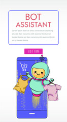 robot with shopping sale holiday shopping artificial intelligence technology concept. robot virtual assistant website or mobile apps