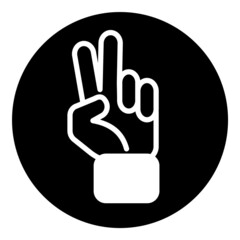 Obraz premium Victory Sign Flat Icon Isolated On White Background
