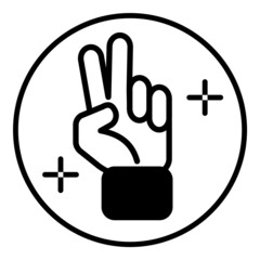 Victory Sign Flat Icon Isolated On White Background