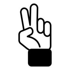 Victory Sign Flat Icon Isolated On White Background