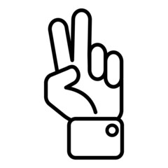 Obraz premium Victory Sign Flat Icon Isolated On White Background