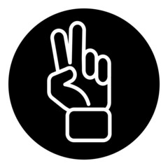 Obraz premium Victory Sign Flat Icon Isolated On White Background