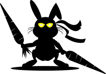 The bunny ninja wears two carrot swords © aziz