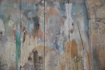 weathered wood door bright colorful background