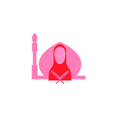  Muslim woman icon vector drawing