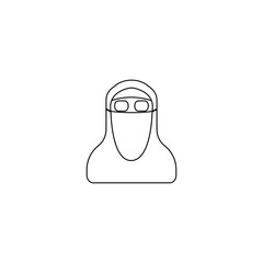  Muslim woman icon vector drawing