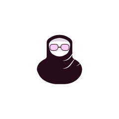  Muslim woman icon vector drawing