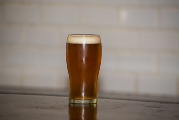 glass of sparkling craft beer