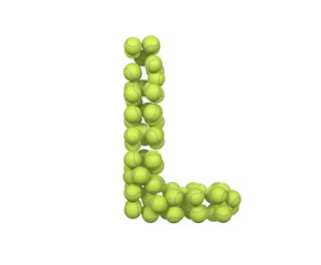 Tennis Ball Themed Font Letter L