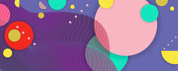 Composition of figures and lines abstract modern color Very Peri new popular color background with fluid luminous waves Vector. Trendy color of the 2022 year