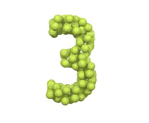 Tennis Ball Themed Font Number 3