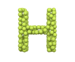 Tennis Ball Themed Font Letter H