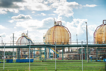 Wloclawek, Poland - August 11, 2021. Area of rafinery Anwil S.A - major producer of nitrogen...