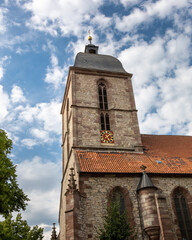 Fototapeta na wymiar The Evangelical Lutheran parish church of St. Albani (also Albanikirche) is a three-nave Gothic hall church in Göttingen in Lower Saxony.